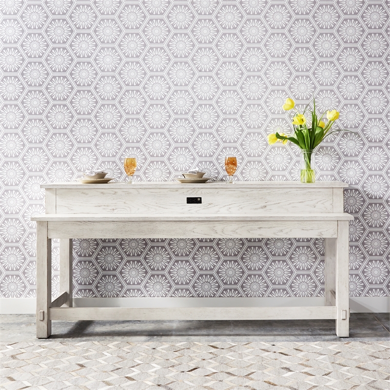 Pemberly Row Farmhouse Moder Wood Console Bar Table