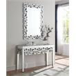 Pemberley Row Glass Mirrored Console Table Rectangular Geometric Design 48