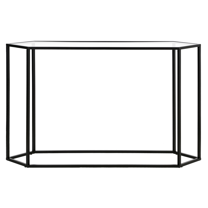 Pemberly Row Modern Black and Bronze Metal Console Table