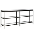 Pemberley Row Steel Blackened Bronze Console Table Rectangular Tempered Glass 64