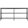 Pemberley Row Steel Blackened Bronze Console Table Rectangular Tempered Glass 64