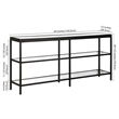 Pemberley Row Steel Blackened Bronze Console Table Rectangular Tempered Glass 64