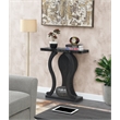 Pemberley Row MDF Weathered Gray Faux Marble Console Table Rectangular Bottom Shelf 31.5