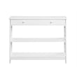 Pemberly Row Contemporary One-Drawer Console Table in White Wood Finish