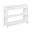 Pemberly Row Contemporary One-Drawer Console Table in White Wood Finish