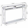 Pemberly Row Modern Deluxe Console Table with Shelf in White Wood Finish