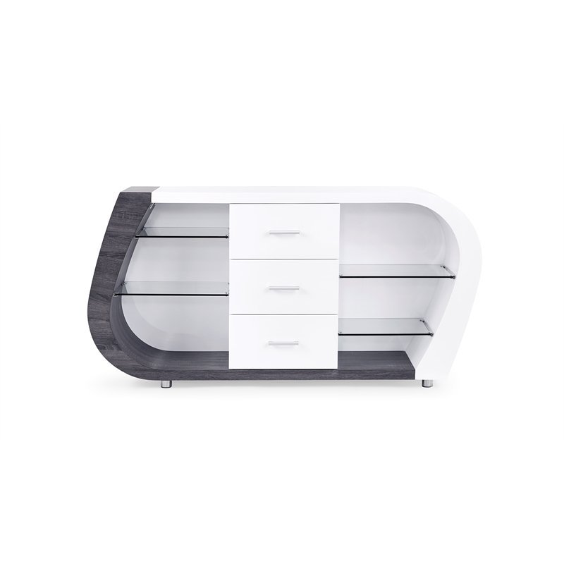 Pemberly Row Contemporary White And Grey Buffet