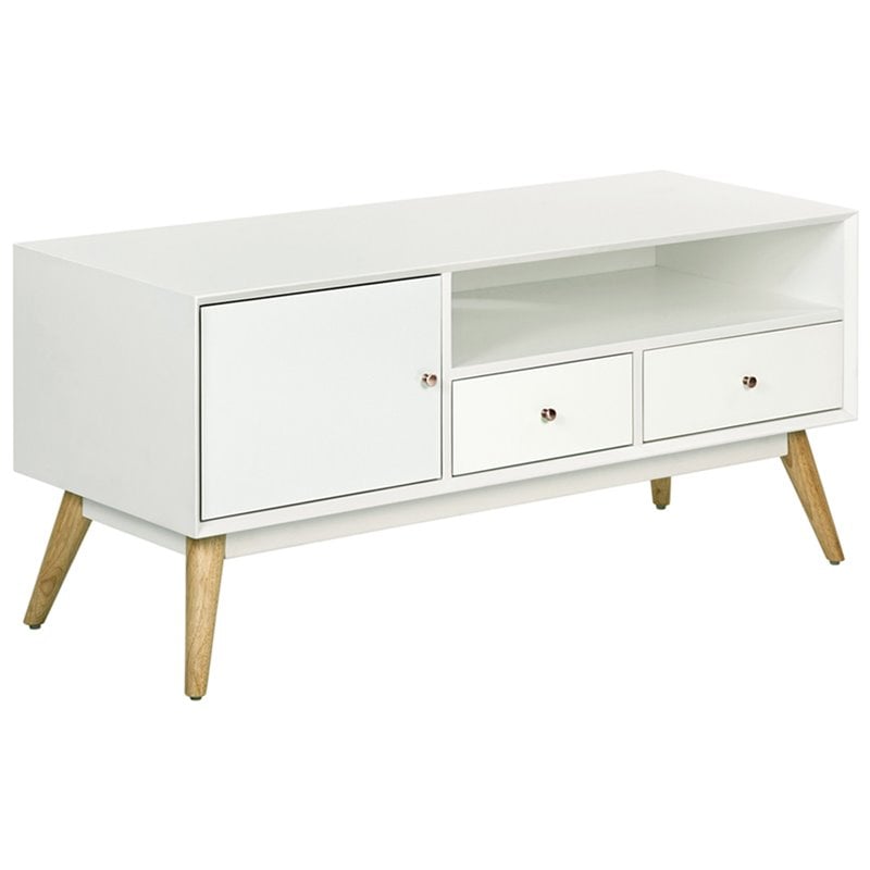 Pemberly Row Mid-Century Wood Sideboard in French White