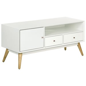 Pemberly Row Mid-Century Wood Sideboard in French White