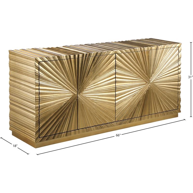 Pemberly Row Contemporary Wood Sideboard and Buffet in Gold Leaf