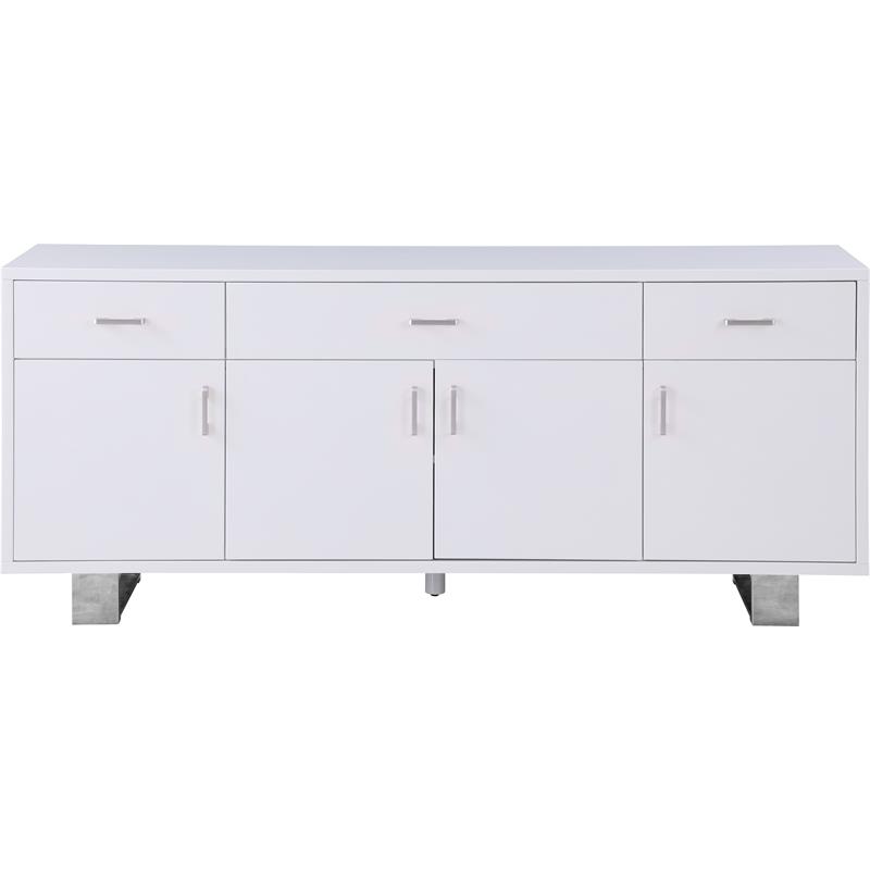 Pemberly Row Contemporary Rich White Lacquer Sideboard/Buffet