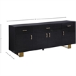 Pemberly Row Engineered Wood Sideboard/Buffet in Rich Gray Oak Veneer Lacquer