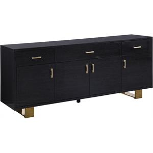 Pemberly Row Engineered Wood Sideboard/Buffet in Rich Gray Oak Veneer Lacquer