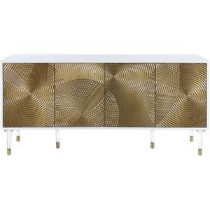 Pemberley Row Solid Wood White and Gold Sideboard Rectangular Contemporary 64&quot Unassembled