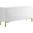 Pemberley Row Solid Wood White Sideboard Rectangular Chevron Patterned 64