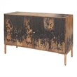 Pemberly Row Solid Mango Wood & Metal Small Sideboard in Black