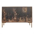 Pemberly Row Solid Mango Wood & Metal Small Sideboard in Black