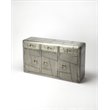 Pemberly Row Industrial Solid Mango Wood 3 Drawer Sideboard in Gray
