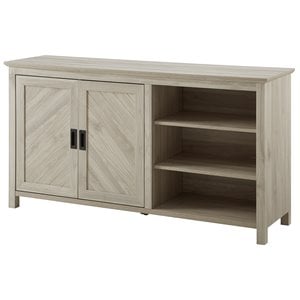 Pemberly Row Mid-Century 58&quot 2 Door Angled Groove Sideboard