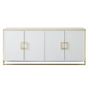 Pemberly Row Contemporary 4 Door Sideboard Buffet in White