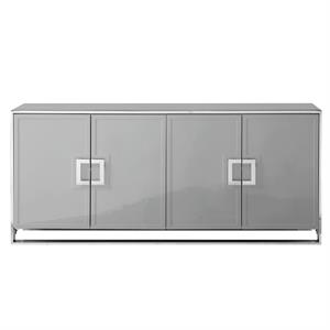 Pemberly Row Contemporary 4 Door Sideboard Buffet in Light Gray