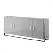 Pemberly Row Contemporary 4 Door Sideboard Buffet in Light Gray