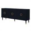 Pemberly Row Mid-Century 3 Doors Sideboard Buffet in Black