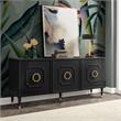 Pemberly Row Mid-Century 3 Doors Sideboard Buffet in Black