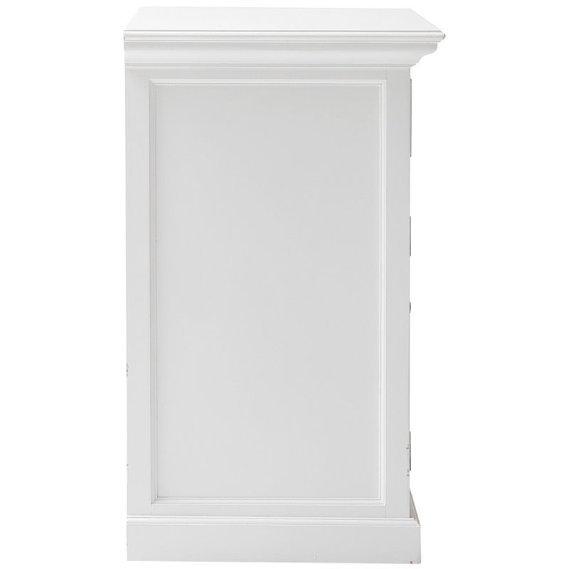 Pemberly Row Contemporary 1 Drawer Medium Buffet in Pure White