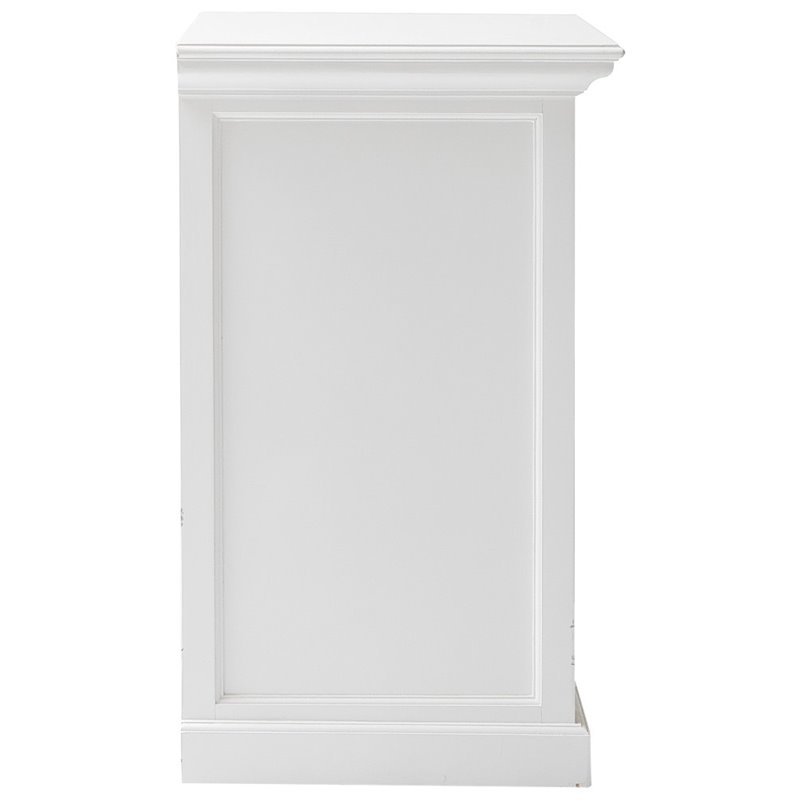Pemberly Row Modern Medium Buffet with 4 Baskets in Pure White
