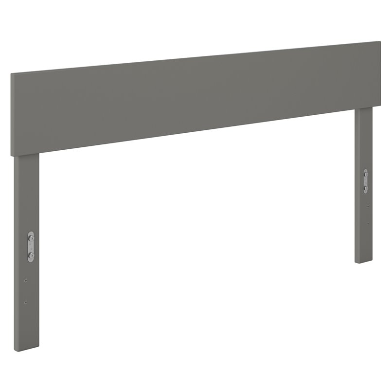 Pemberly Row Modern Solid Wood Queen Size Headboard with Sleek Veneer in Gray