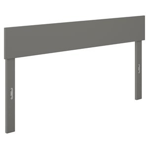 Pemberly Row Modern Solid Wood Queen Size Headboard with Sleek Veneer in Gray