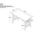 Pemberly Row Contemporary Solid Wood Charger Writing Desk in White