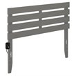 Pemberly Row Modern Solid Wood Full Headboard with USB Charger in Gray