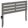Pemberly Row Farmhouse Solid Wood Queen Headboard w/ USB Turbo Charger in Gray