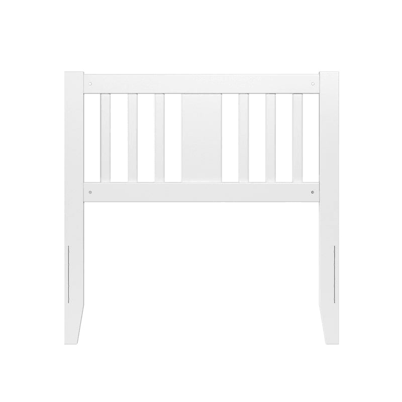 Pemberly Row Contemporary Slatted Wood Headboard Twin White Finish