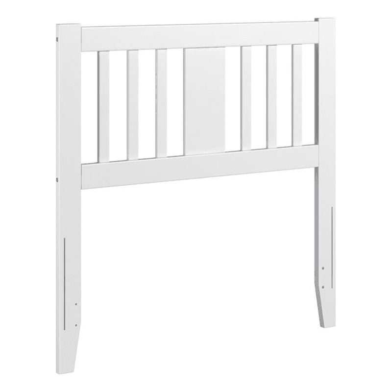 Pemberly Row Contemporary Slatted Wood Headboard Twin White Finish