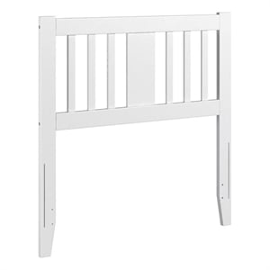 Pemberly Row Contemporary Slatted Wood Headboard Twin White Finish