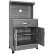 Pemberley Row Engineered Wood Gray Microwave Cart Rectangular Portable 45