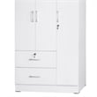 Pemberly Row Modern Wardrobe Armoire Closet with Two Drawers in White