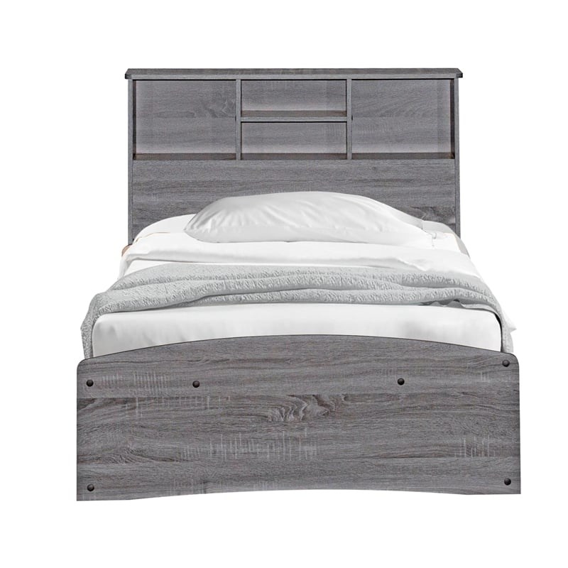 Pemberley Row Manufactured Wood Gray Twin Captains Bed Rectangular Assembly Required