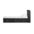 Pemberly Row Transitional Manufactured Wood Twin Captains Bed in Black