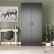 Pemberly Row Two Doors Modern Wood Armoire Wardrobe Cabinet in Black