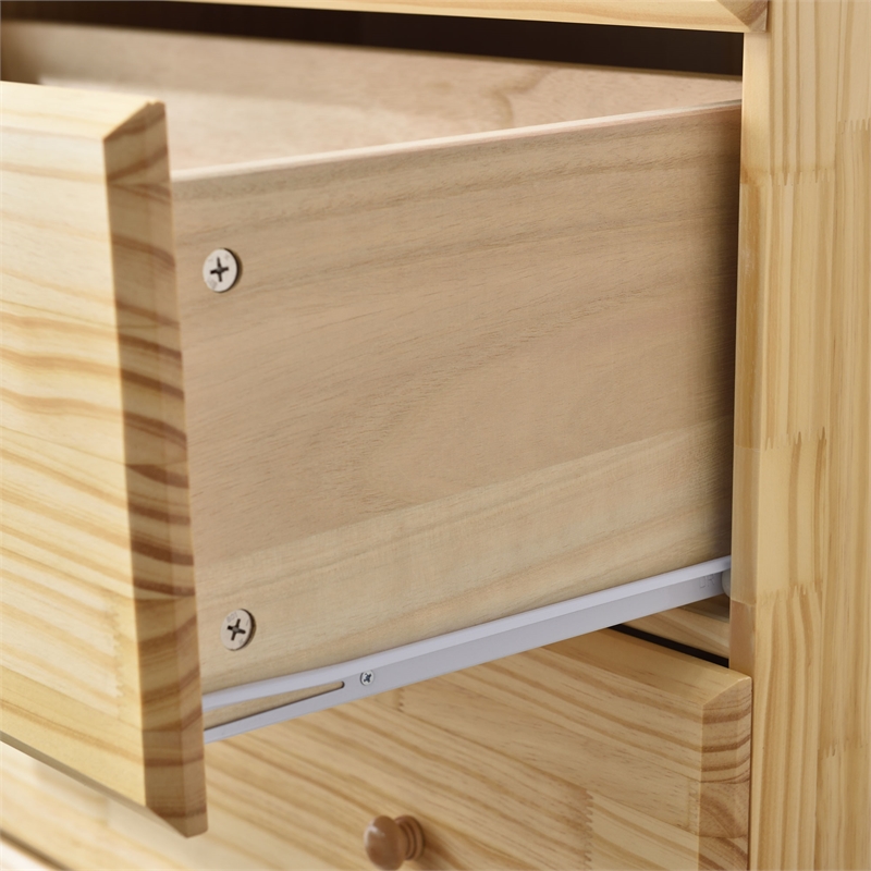 Pemberley Row Solid Pine Wood Natural Chest of Drawers Rectangular Compact Design 54.25