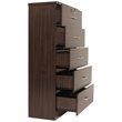 Pemberly Row Contemporary 5-Drawer Engineered Wood Tall Chest Dresser in Tobacco
