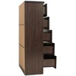 Pemberly Row Contemporary 5-Drawer Engineered Wood Tall Chest Dresser in Tobacco