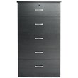 Pemberly Row Contemporary 5-Drawer Engineered Wood Tall Chest Dresser in Black
