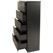 Pemberly Row Contemporary 5-Drawer Engineered Wood Tall Chest Dresser in Black