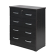 Pemberly Row Modern 4 Drawer Chest Wooden Dresser with Lock in Tobacco