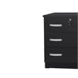 Pemberly Row Contemporary 3-Drawer Engineered Wood Chest Dresser in Black